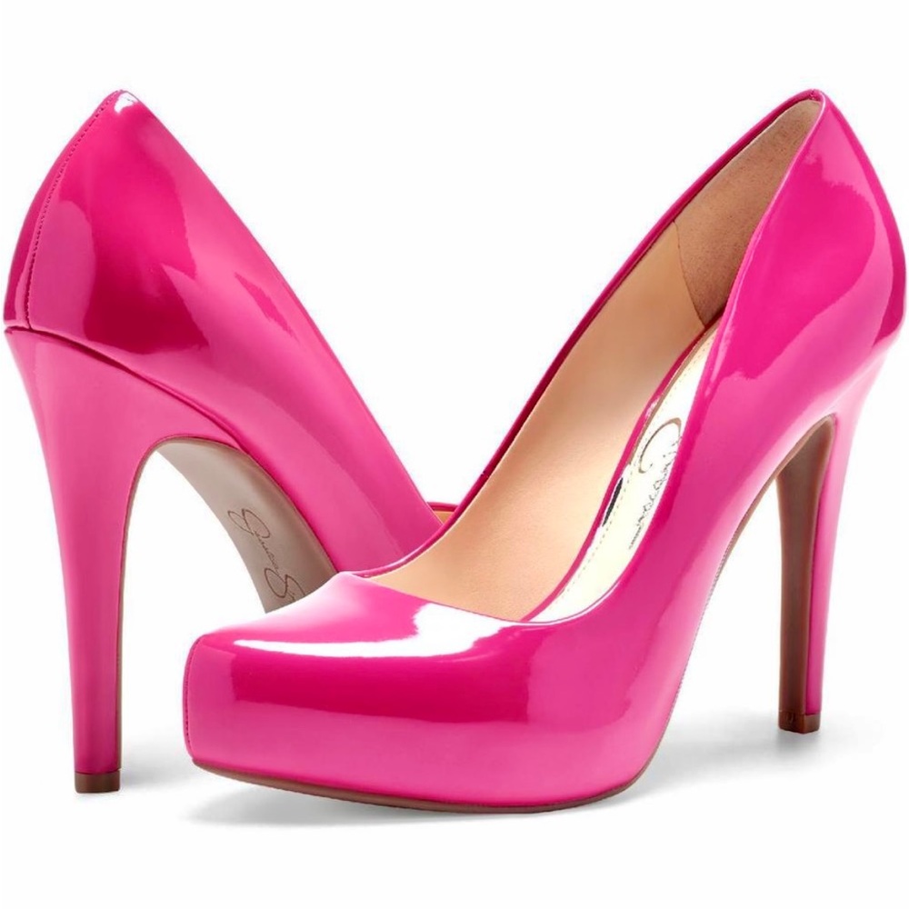 Jessica Simpson Parisah Perfectly Pink Patent Leather Platform High Heel Pumps